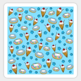 Cute Cats and desserts pattern Sticker